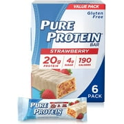 Pure Protein--High Protein Bar Strawberry Greek Yogurt--Protein Bars--20 Grams of Protein per Bar--Gluten Free--6-2.75-Ounce Bars