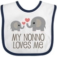 thumbnail image 3 of Inktastic My Nonno Loves Me Grandson Boys or Girls Baby Bib, 3 of 4