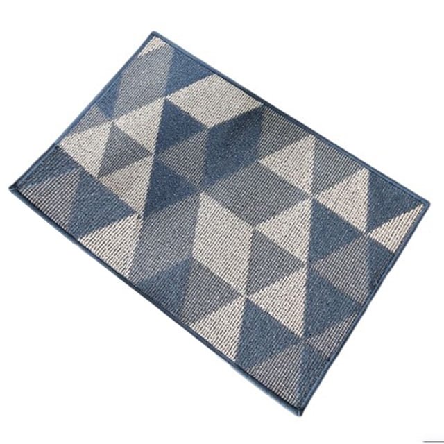 Naiovety Felpudo para interiores, alfombra transpirable geométrica antideslizante flexible, alfombrillas decorativas lavables para suelo, Decoración del hogar Geometría/Azul marino