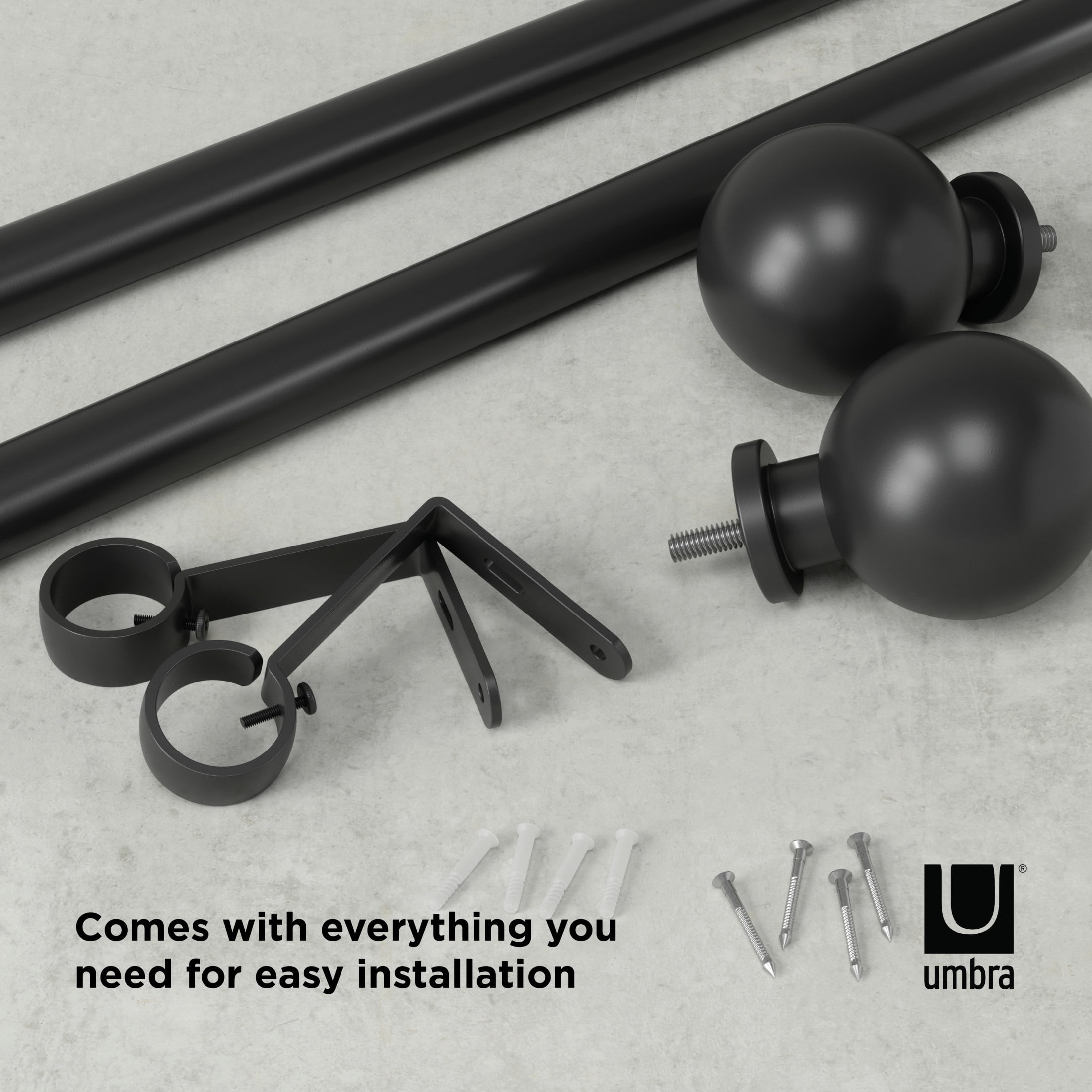 Umbra Bolas 1" Expandable Curtain Rod 72-144"