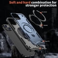thumbnail image 2 of Rugged Phone Case for Apple iPhone 14, Military Grade Shockproof iPhone 14 Case with Ring Holder, Kickstand, TPU & PC Shell MagSafe Compatible iPhone 14 Cover, Blue, 2 of 5