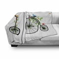thumbnail image 3 of Bicycle Soft Flannel Fleece Blanket, Flying Birds and Flowers on Old Single Wheel Bikes Happiness and Joy Pedals Graphic, Cozy Plush for Indoor and Outdoor Use, 60" x 80", Multicolor, by Ambesonne, 3 of 6