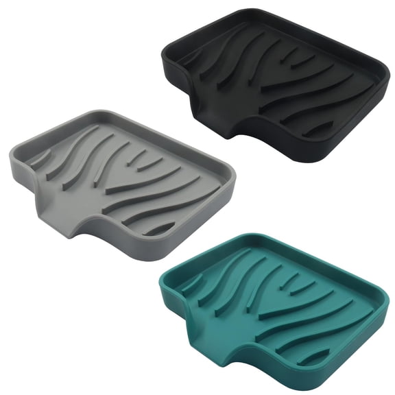 Minzimin 3 Pack Silicone Soap Dish, Self Draining Soap Dish Tray for Shower Soap Holder for Bathroom, Kitchen