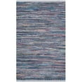 thumbnail image 1 of Safavieh Rag Rug Collection RAR121D Handmade Boho Stripe Cotton Area Rug, 6' x 9', Purple / Multi, 1 of 1