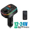 thumbnail image 1 of FM Transmitter Bluetooth 3.1A Type-C+Dual USB Port Car Charge Wireless Handsfree Call LED Aux Audio Radio Modulator MP3 Player, 1 of 1