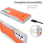 FITO For Samsung Galaxy A53 Case, Phone Case with Screen Protector and Kickstand (Orange)