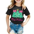 thumbnail image 5 of Ulanda Toddler Boy Girl Christmas Shirt Kid Xmas Tshirt Cotton Short Sleeve Tee Top (Black, 7-8 Years), 5 of 6