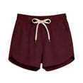 thumbnail image 6 of hlysgo Women's 3 inch Pj Shorts Soft Comfort Loose Fit Shorts Summer Lounge Sleeping Elastic Waist Short with Pocket Red,2xL, 6 of 6
