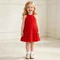 thumbnail image 4 of WERYOUNG Toddler Girls Dresses Sleeveless Crewneck Solid Color Floral Dress Dance Party Dresses Trendy 9-12 Months, 4 of 8