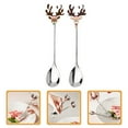 thumbnail image 2 of Gymnture 2pcs Christmas Reindeer Dessert Ice Cream Spoons 304 Stainless Steel Coffee Stirring Spoons Cute Small Spoons For Tea Honey And Appetizers, 2 of 10