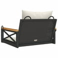 thumbnail image 6 of vidaXL Swing Bench with Cushions Black 24.8"x24.4"x15.7" Poly Rattan, 6 of 8