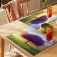 thumbnail image 4 of Purple Tree Placemats Set of 8 Orange Blue Sky Gradient Landscape Place Mats Indoor Wipeable Table Mats Washable Cloth Dining Table Placemats for Kitchen Holiday Party Home Decor 13x19 Inch, 4 of 9