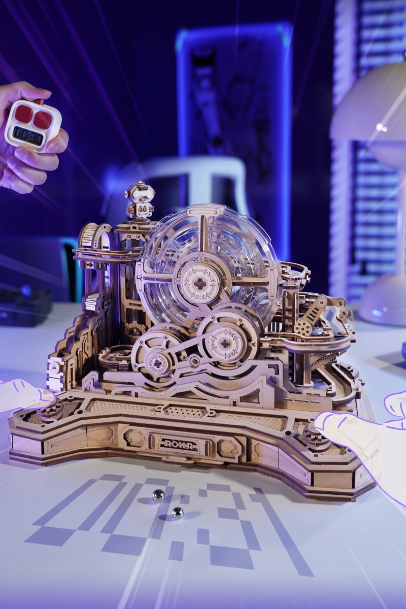 ROKR 3D Wooden Puzzle Gear Ball Challenge, Rotating Brain Teaser Engineering Educational PuzzleBall for Teens Adults Gift