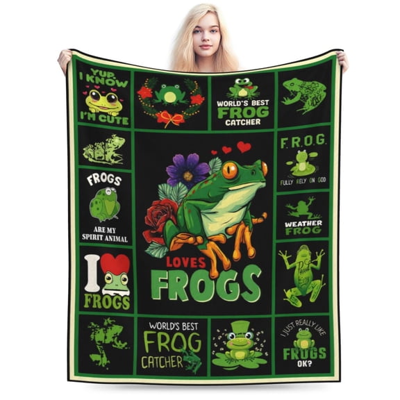 Frog Fleece Blanket - Soft and Cozy Throw Blanket for Adults 50x40