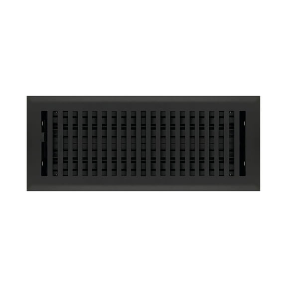 4" x 12" Flat Black Contemporary Style Floor Register - Decorative Vent Cover