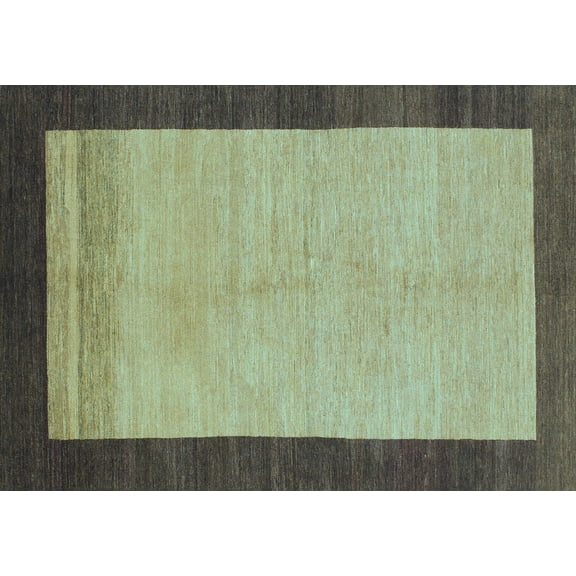 Ahgly Company Indoor Rectangle Abstract Light Blue Modern Area Rugs, 5' x 7'