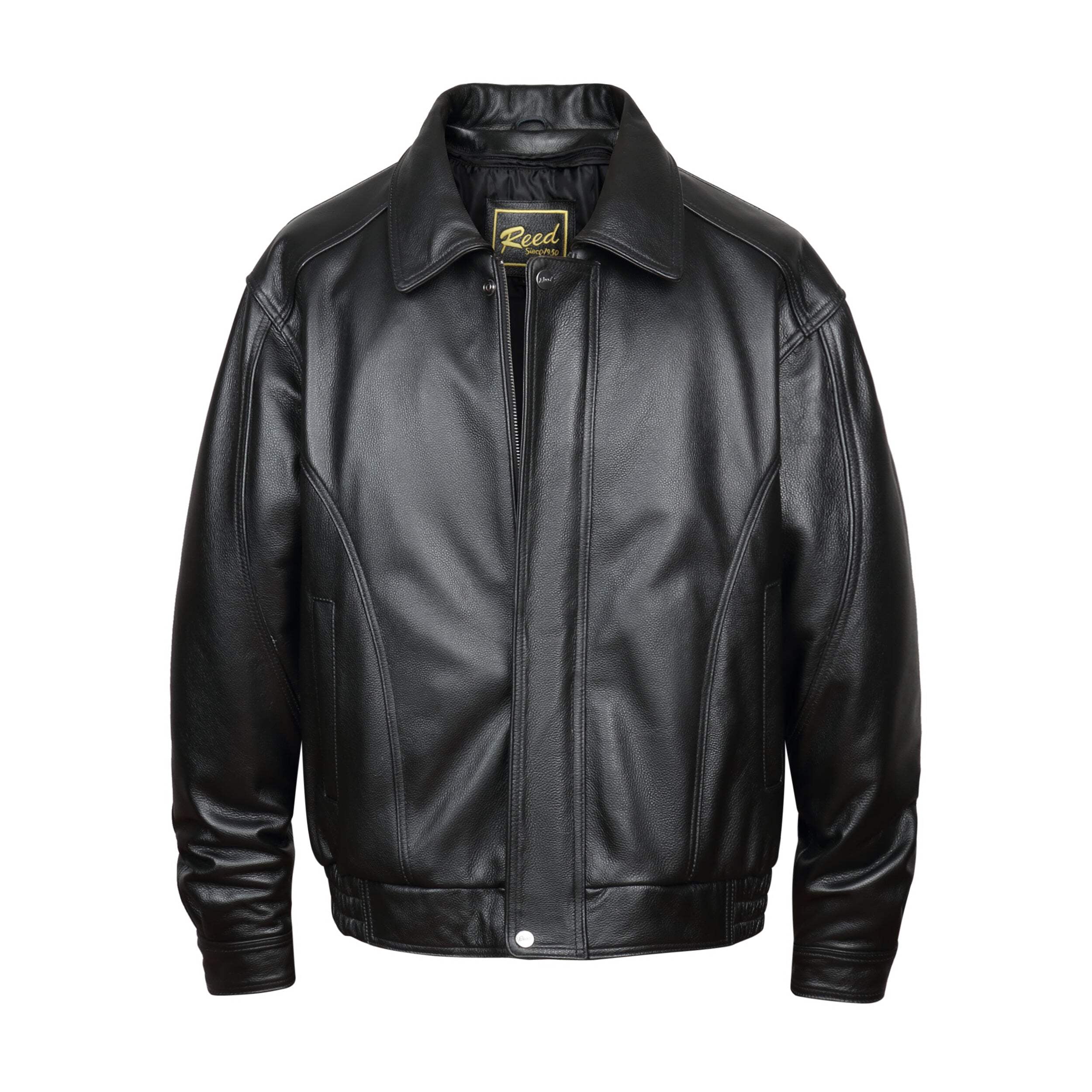 Reed Men's American Style Bomber Real Leather Jacket 4XL