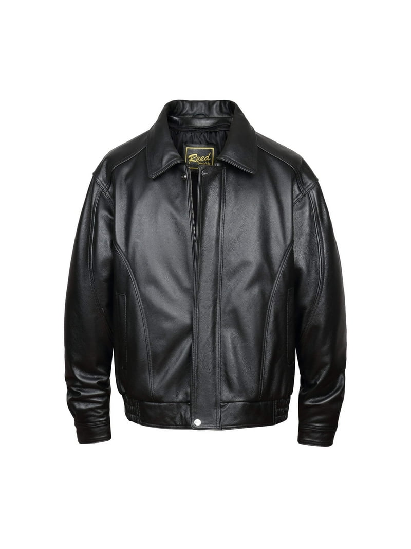 Reed Men's American Leather Bomber Jacket - Walmart.com