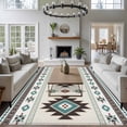 thumbnail image 2 of 6x9 Washable Area Rug, Aztec Non-Slip Large Rectangle Rug for Living Room Dining Room, Beige Southwest Wind Bohemian Ethnic Wind Indoor Floor Mat for Home Decor, 2 of 9