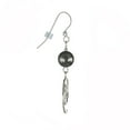 thumbnail image 4 of Beautiful Handmade Hammered Swirl Sterling Silver Beaded Earrings - Hematite Gemstone, 4 of 5