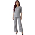 thumbnail image 1 of Conjunto 2 Piezas Blusa y Pants Casual Elegante Súper Cómodo Tejido Canalé para Mujer, 1 of 5