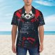 thumbnail image 2 of Fotbe Red Black Eastern Panda Warrior Camisa Hawaiana para Hombre Unisex – Camisa Casual de Verano con Botones de Manga Corta de Algodón y Lino,Small, 2 of 7