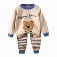 thumbnail image 4 of TOWED22 Kids Toddler Girls 2pcs Fall Winter Outfits Cute Long Sleeve Soft Top and Relaxed Joggers Pants Set Print Clothes Clothing(Khaki,5-6 Y), 4 of 5