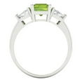 thumbnail image 4 of Three-Stone Engagement Ring for Women - 2.82ct Natural Peridot in 18K White Gold Promise Ring, 4 of 6