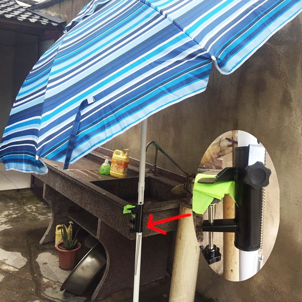 D-GROEE Portable Umbrella Mount Stand Clamp, Bench Buddy Umbrella Holder Clip, Parasol Holder Umbrella Stand Fixed Clip for Beach Courtyard Square Balcony