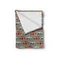thumbnail image 2 of Cars Soft Flannel Fleece Blanket, Retro Fast Sports Cars in White and Orange Vintage Vehicle Design Speed Driving Print, Cozy Plush for Indoor and Outdoor Use, 50" x 70", Tan Orange, by Ambesonne, 2 of 5