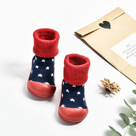 

Toyella Socks shoes winter cotton thickening middle barrel Terry children floor socks anti slip soft bottom baby walking socks shoes batch 8 145mm