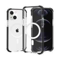 Allytech Case for iPhone 13 6.1 Inch,Clear Case Compatible with Magsafe,Shockproof Transparent Magnetic Acrylic Slim Protective Cover,Clear Black