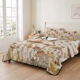 thumbnail image 2 of King Quilt Set 96''x106'', Fall Mushroom Lightweight Summer Bedspread Coverlet Set with 2 Pillow Shams, Watercolor Maple Leaf Farmhouse Breathable All Season Quilt Bedding for Bedroom/Guest Room, 2 of 9