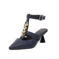 thumbnail image 2 of Sandalias de punta estrecha informales con correas en los tobillos a la moda de verano para mujer, zapatos de tacón alto con cadena Wmkox8yii  hfjk3326, 2 of 4
