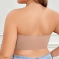 thumbnail image 3 of Tsesme Plus Size Women's Strapless Bandeau Bra, Non-slip Seamless Wireless, Side Closure Comfy Full Cup Padded Tube Top, 3 of 5