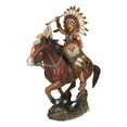 thumbnail image 6 of Ebros Eagle Warrior War Headdress On Horse Throwing Spear Figurine 13"H, 6 of 8
