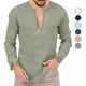 thumbnail image 3 of Camisa De Manga Larga De Lino Con Cuello En V Profundo De Co, 3 of 8