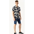 thumbnail image 4 of Jack & Jones DARK BLUE Floral Print Slim Fit Shirt, US Large, 4 of 5