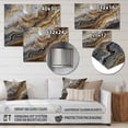 thumbnail image 4 of Designart "Marble Essence Gold and Grey I" Abstract Marble Metal Wall Decor, 4 of 5