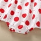 thumbnail image 2 of Gibobby Mamelucos para bebe niño Mono con volantes sombrero correas bebé infantil punto niñas Sunsuit estampado niñas y mono(Rojo, 3-6 Meses), 2 of 5