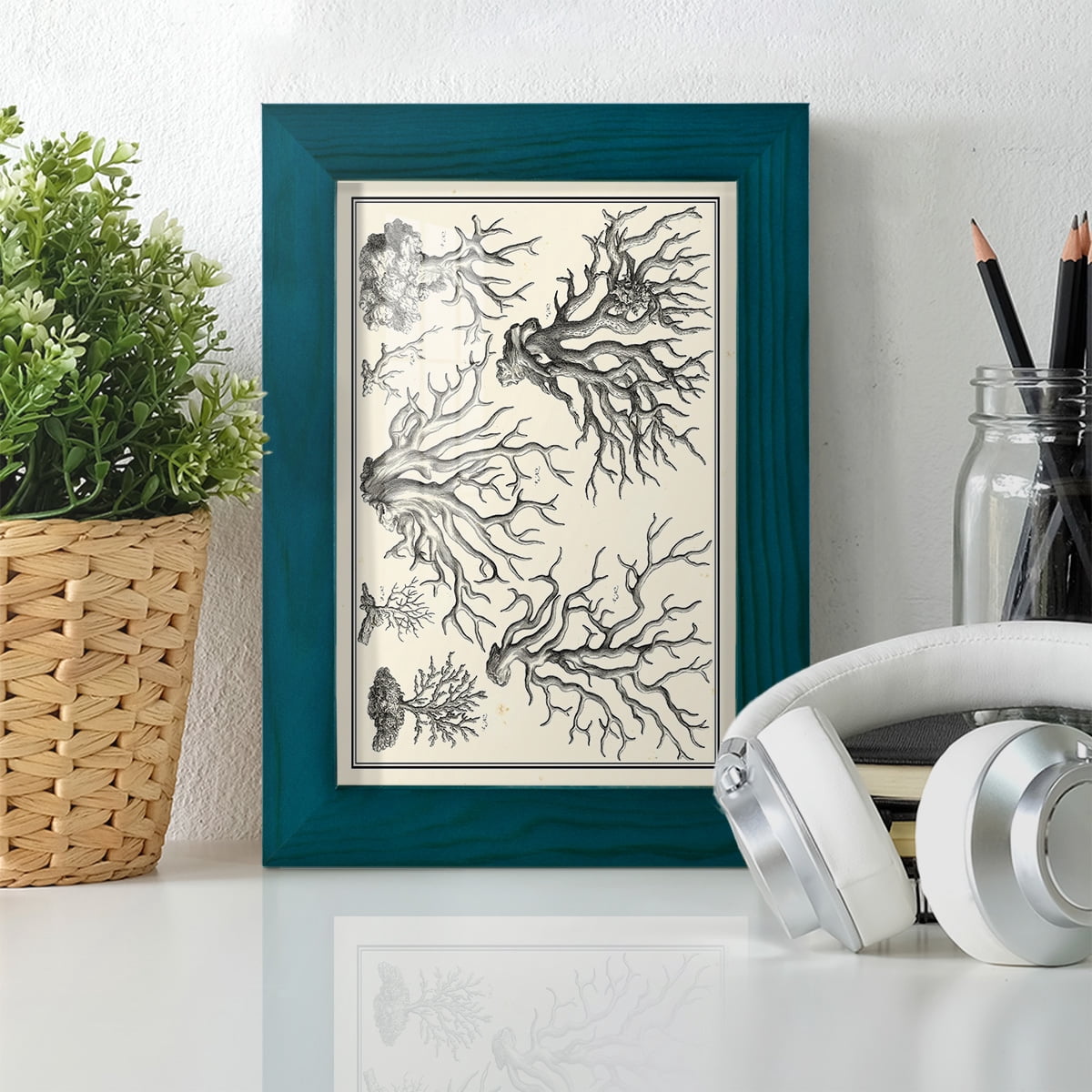 Aegean Collection III -Framed Print w/glass-Ocean Blue