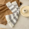 thumbnail image 4 of WZXFASHION Long Thermal Leg Warmers, Fleece Lined Knee High Sock Sleeves, Striped Comfort Wear for Cold Days Dark GrayOne Size, 4 of 4
