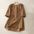thumbnail image 1 of Mefallenssiah T-Shirt Décontracté Mode pour Femmes Manches Courtes Col en V Chandail en Molleton Blouse, 1 of 6