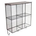 thumbnail image 1 of Benjara BM228958 Metal Cage Design Wall Storage with 4 Open Shelves, Brown, 1 of 1