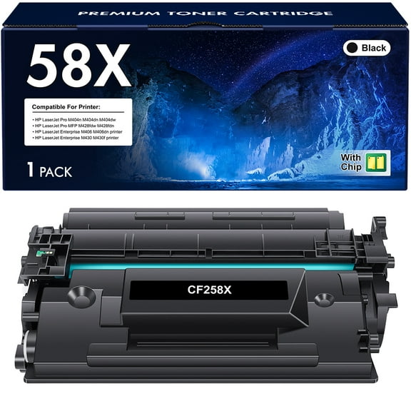58X CF258X Black Toner Cartridge (with Chip) M404n Compatible for HP 58A 58X CF258X CF258A HP LaserJet Pro M404n M404dn M404dw MFP M428fdw M428fdn M428dw M406dn M430f M404 M428 Printer Ink