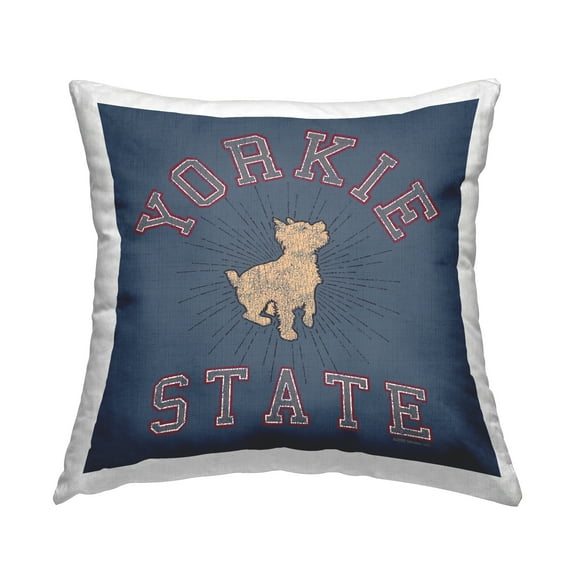 Stupell Industries Varsity Yorkie State Decorative Printed Throw Pillow Design by Spirit Animals/Life Is High.