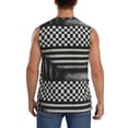 thumbnail image 4 of Kdxio Black and White Checkerboard Trap for Men's Muscle T-shirt,Sleeveless for Workout Running Athletic Gym Lounge Casual, 4 of 7
