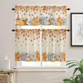 thumbnail image 1 of Fall Kitchen Curtain and Valances Set, Seasonal Autumn Thanksgiving Curtains Set Rod Pocket Tier for Living Room Sunflower Window 36 Inch Length Harvest Pumpkins Maples Decor, 1 of 5