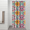 thumbnail image 2 of Yellow Ethnic Floral Pattern Shower Curtain 36"x72" ,Bathroom Decorative Shower Curtains Set with 12 Hooks,Modern Waterproof Washable Shower Curtain, 2 of 6