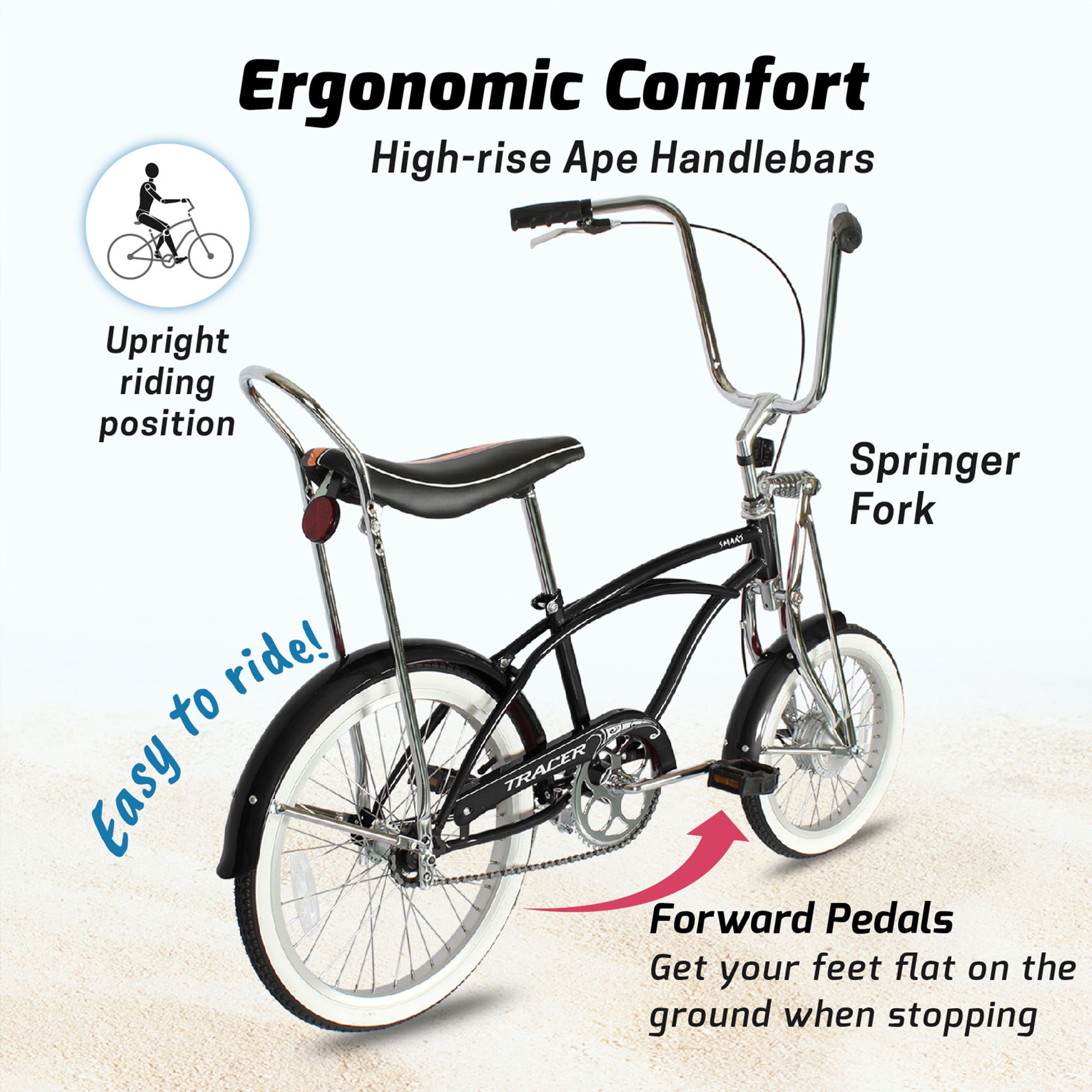 Buy Tracer Smart Classic Beach Cruiser Bike, City Bike, Lowrider